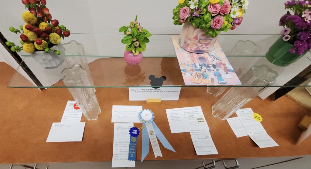Class 4 entries at the San Fernando Valley Garden Club Flower Show