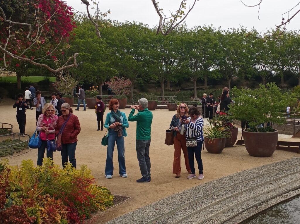 Club members visiting the extensive gardens at the Getty Center