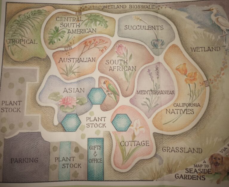 Seaside Gardens site maps provides a helpful overview of their beautiful gardens