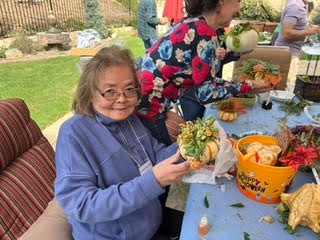 Annie shows off her handiwork